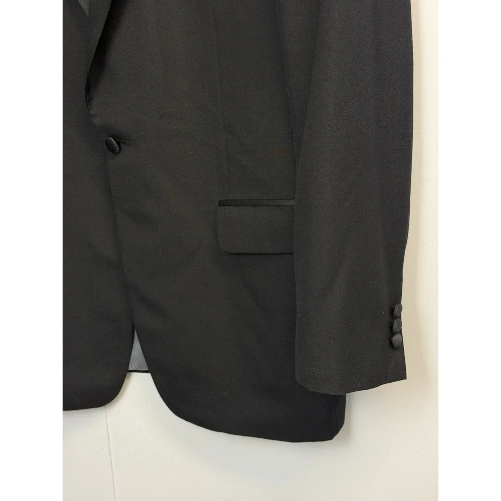 Dario Di Napoli Mens 46XL Black Single Button‎ Tuxedo Jacket Wool Blend Jacket